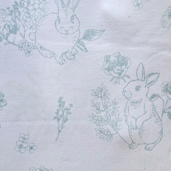 NEW BUNNY Twin Size Green Toile Sheet Set (easter bunnies) easy care microfiber - Picture 7 of 7